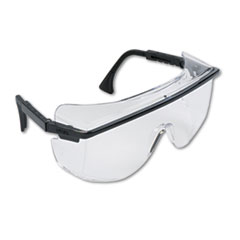 Astro OTG 3001 Wraparound Safety Glasses, Black Plastic