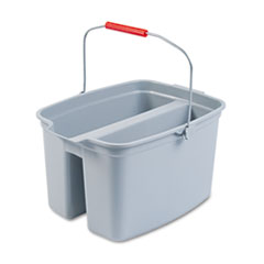 19 Quart Double Utility Pail, 18 x 14 1/2 x 10, Gray Plasti