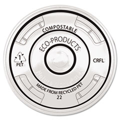 BlueStripe Recycled Content Cold Cup Flat Lids, F/9-24oz