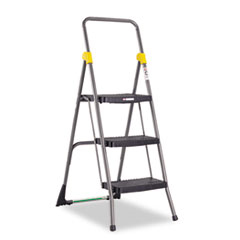 Commercial 3-Step Folding Stool, 300lb Cap, 20 1/2w x