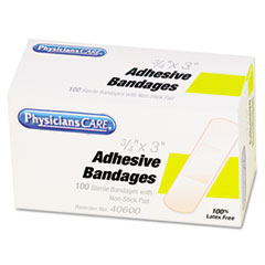 First Aid Plastic Bandages, 3/4&quot; x 3&quot;, 100/Box