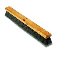 Floor Brush Head, 3&quot; Gray Flagged Polypropylene, 24&quot;