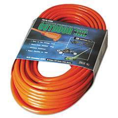 Vinyl Extension Cord, 100ft, AWG 16/3, SJTW-A, Orange