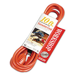 Vinyl Outdoor Extension Cord, 10ft, 13 Amp, Orange