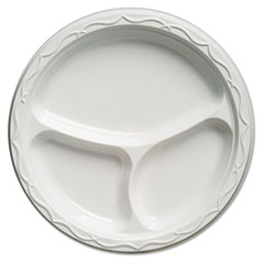 Aristocrat Plastic Plates, 10 1/4 Inches, White, Round, 3