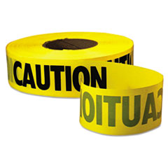 Caution Barricade Tape, &quot;Caution&quot; Text, 3&quot; x 1000ft,