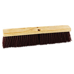 Floor Brush Head, 18&quot; Wide, Maroon, Heavy Duty,