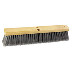 Floor Brush Head, 18&quot; Wide, Flagged Polypropylene Bristle