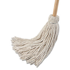 Deck Mop; 54&quot; Wooden Handle, 24oz Cotton Fiber Head, 6/Pac