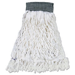 Clean Room Mop Head, Rayon, Loop-End, Medium, White,