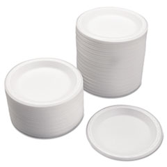 Celebrity Foam Plates, 7 Inches, White, Round, 125/Pac