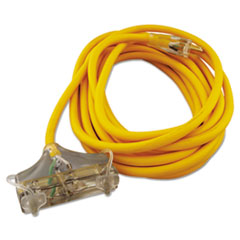 Polar/Solar Outdoor Extension Cord, 25ft, Three-Outlets,