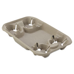 StrongHolder Molded Fiber Cup/Food Tray, 8-22oz, Four