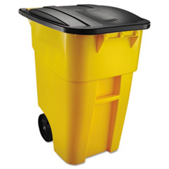 Brute Rollout Container, Square, Plastic, 50 gal,