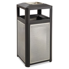 Ashtray-Top Evos Series Steel Waste Container, 38gal, Black
