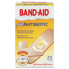 Antibiotic Adhesive Bandages, Assorted Sizes, 20/Box
