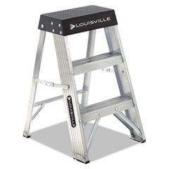 Aluminum Step Stool, 17w x 18 1/4 Spread x 26h,