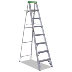 #428 Folding Aluminum Step Ladder, 8 ft, 7-Step, Green