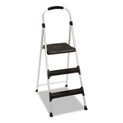 Aluminum Step Stool, 3-Step, 225lb, 28 29/64&quot; Working