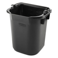 Executive Heavy Duty Pail, Black, Plastic, 5 Quarts, 9.3
