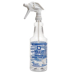 Empty Color-Coded Trigger-Spray Bottle, 32 oz,
