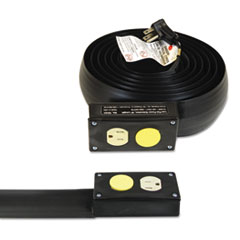 Lay-Flat Power Extension And Cord Cover, 13 Amps, 125 V,