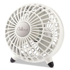 Chillout USB/AC Adapter Personal Fan, White,