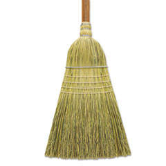 Corn/Fiber Warehouse Brooms, 60&quot;, Gray/Natural, 6/Carton