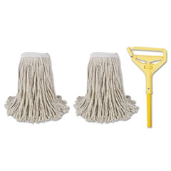 Cut-End Mop Kits, #24, Natural, 60&quot; Metal/Plastic
