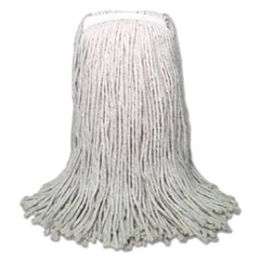 Banded Mop Head, Cotton, Cut-End, White, 16oz,