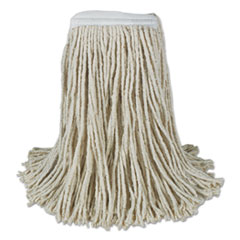 Banded Cotton Mop Heads, 24oz, White, 12/Carton
