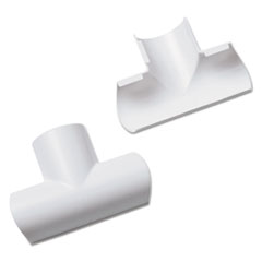 Clip-Over Equal Tee for Mini Cord Cover, White, 2 per Pack