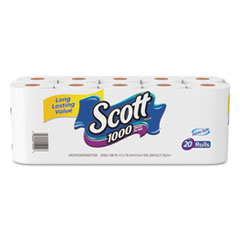 1000 Bathroom Tissue, 1-Ply, White, 1000 Sheet/Roll,