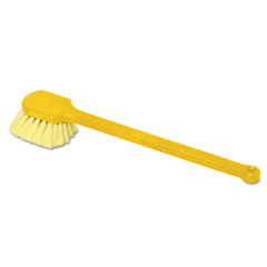 Long Handle Scrub, 20&quot; Long Plastic Handle, Gray Handle