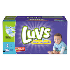 Diapers w/Leakguard, Size 2: 12 to 18 lbs, 96/Carton