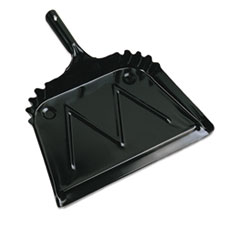 Metal Dust Pan, 12&quot; Wide, 2&quot; Handle, Black