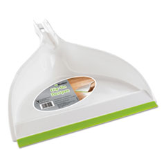 Clip-On Dust Pan, Plastic, 9 1/2&quot; Wide, 5&quot; Handle, White,
