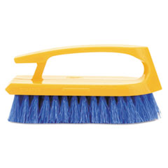 Long Handle Scrub Brush, 6&quot; Brush, Yellow Plastic