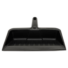 Heavy-Duty Dustpan, 8 1/4&quot; w, Polypropylene, Charcoal