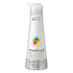 8X Laundry Detergent, Free &amp; Clear, 20 oz Bottle, 6/Carton