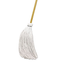 Deck Mop w/Wooden Handle, 16 oz, 57&quot; Handle, Rayon,
