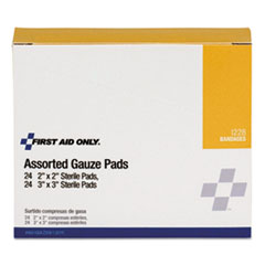 Gauze Pads, 2&quot; x 2&quot;; 3&quot; x 3&quot;, 48/Box