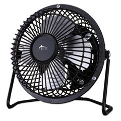 Mini Personal Cooling Fan, 4&quot;, Steel, Black