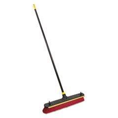 2-in-1 Squeegee Pushbroom, 24&quot; Brush, 60&quot; Handle,