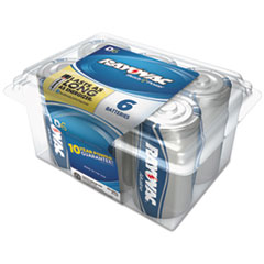 Alkaline Battery, D, 6/Pack