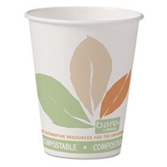 Bare by Solo Eco-Forward PLA Paper Hot Cups, 8 oz, Leaf