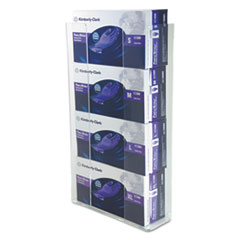 Wall-Mount Glove Box Holder, 4-Box, Acrylic, Clear, 11 x 3