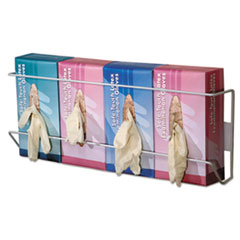 Wire Wall-Mount Glove Box Holder, 4-Box, Vertical,