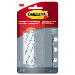 Cord Clip, Round, 3/4&quot;W, w/Adhesive, Clear, 4/Pack
