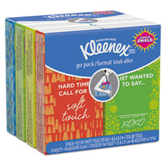 Facial Tissue Pocket Packs, 3-Ply, White, 10/Pouch, 8